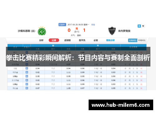 拳击比赛精彩瞬间解析：节目内容与赛制全面剖析